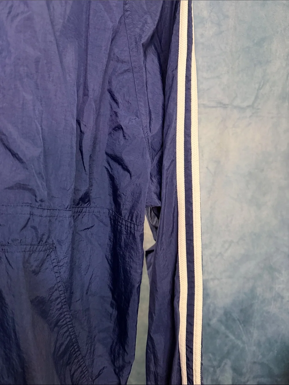 adidas Navy and White Half-Zip Track Jacket Size Large